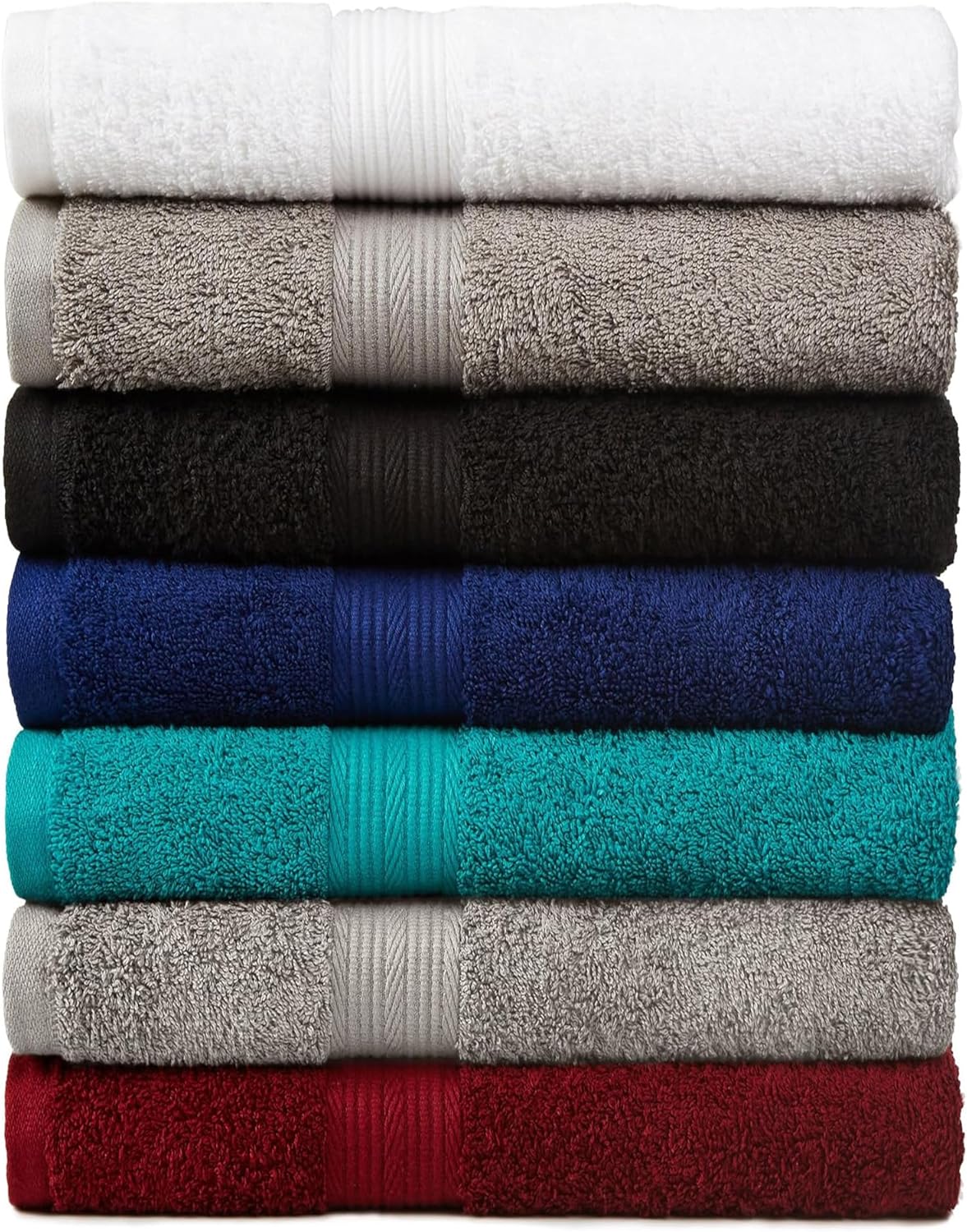 Amazon Basics 6 Piece Oversized Fade resistant Towel set
